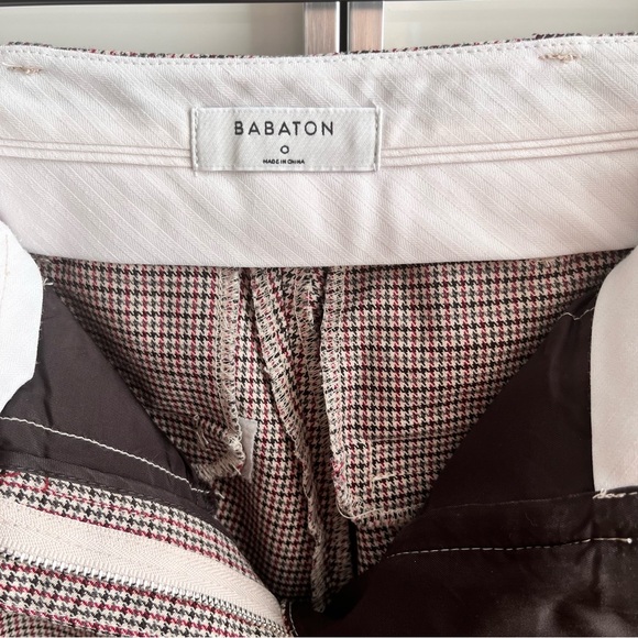 Women's Brown and Grey Trousers check pattern Babaton Atelier size 0 - Picture 2 of 4